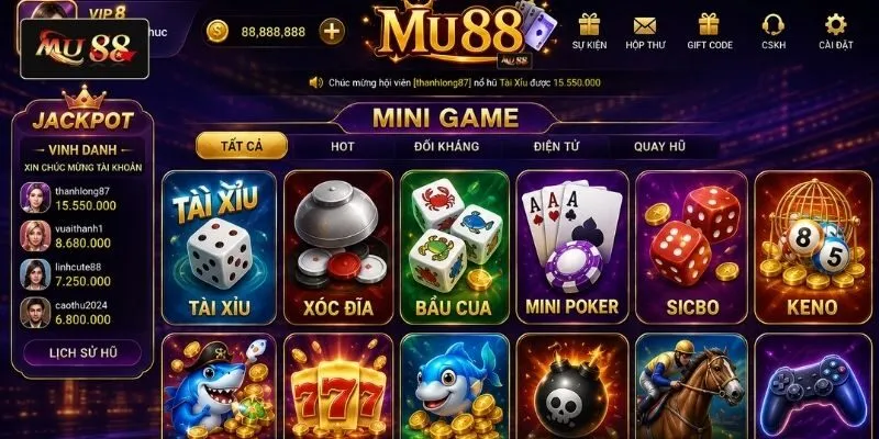 Kho trò chơi đẳng cấp tại sảnh Mini Game